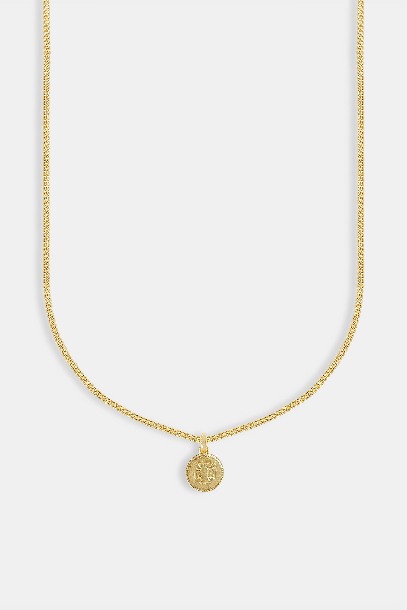 Micro Polished Motif Necklace - 12mm - Gold