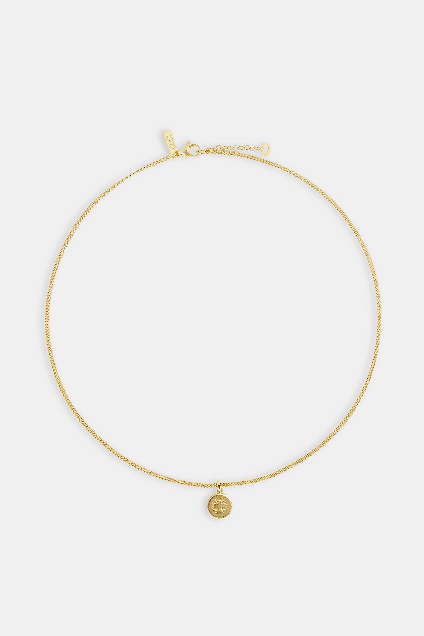 Micro Polished Motif Necklace - 12mm - Gold