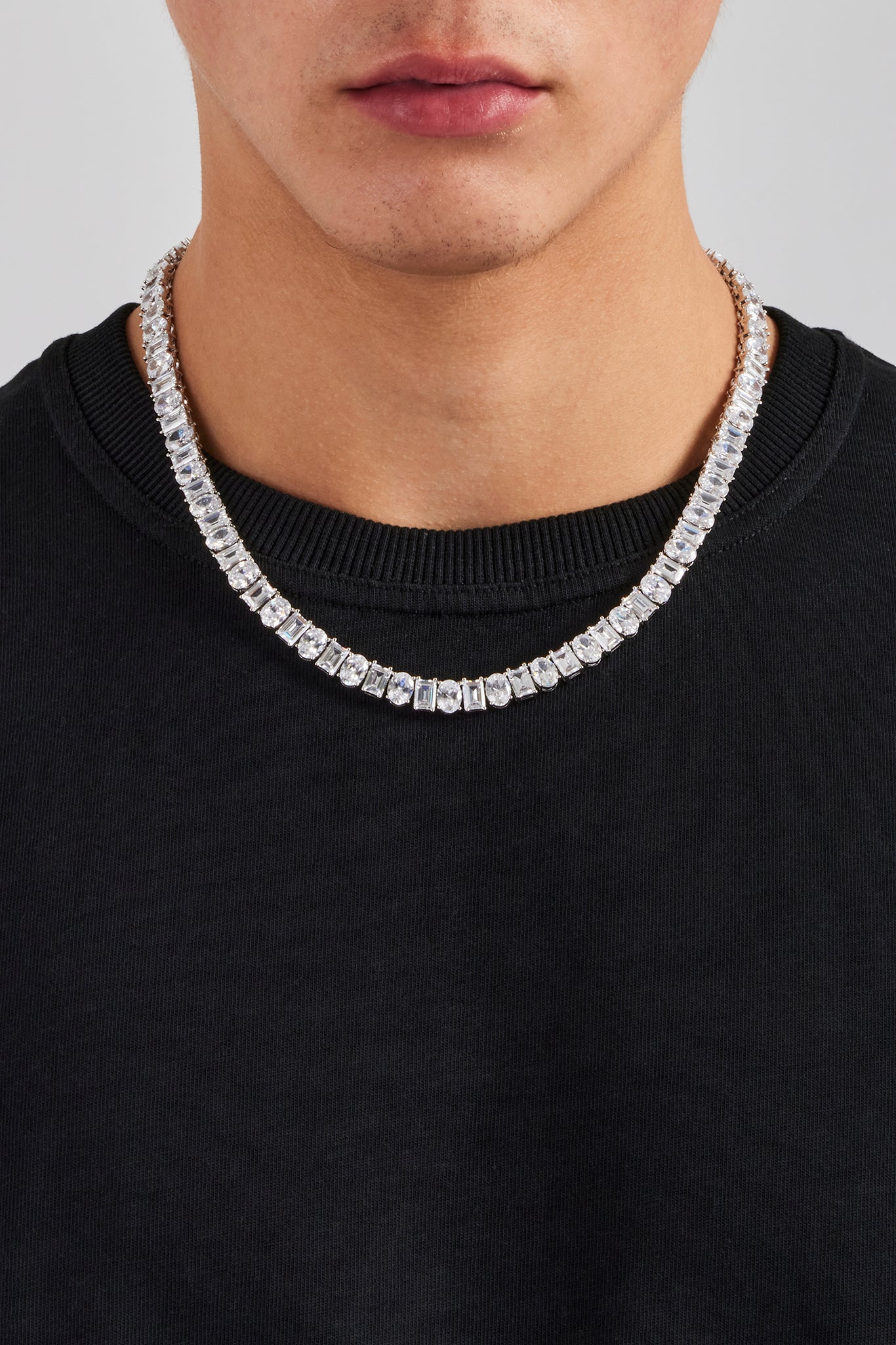 Oval & Baguette Stone Tennis Chain - 8mm | Mens Chains | Shop Tennis ...