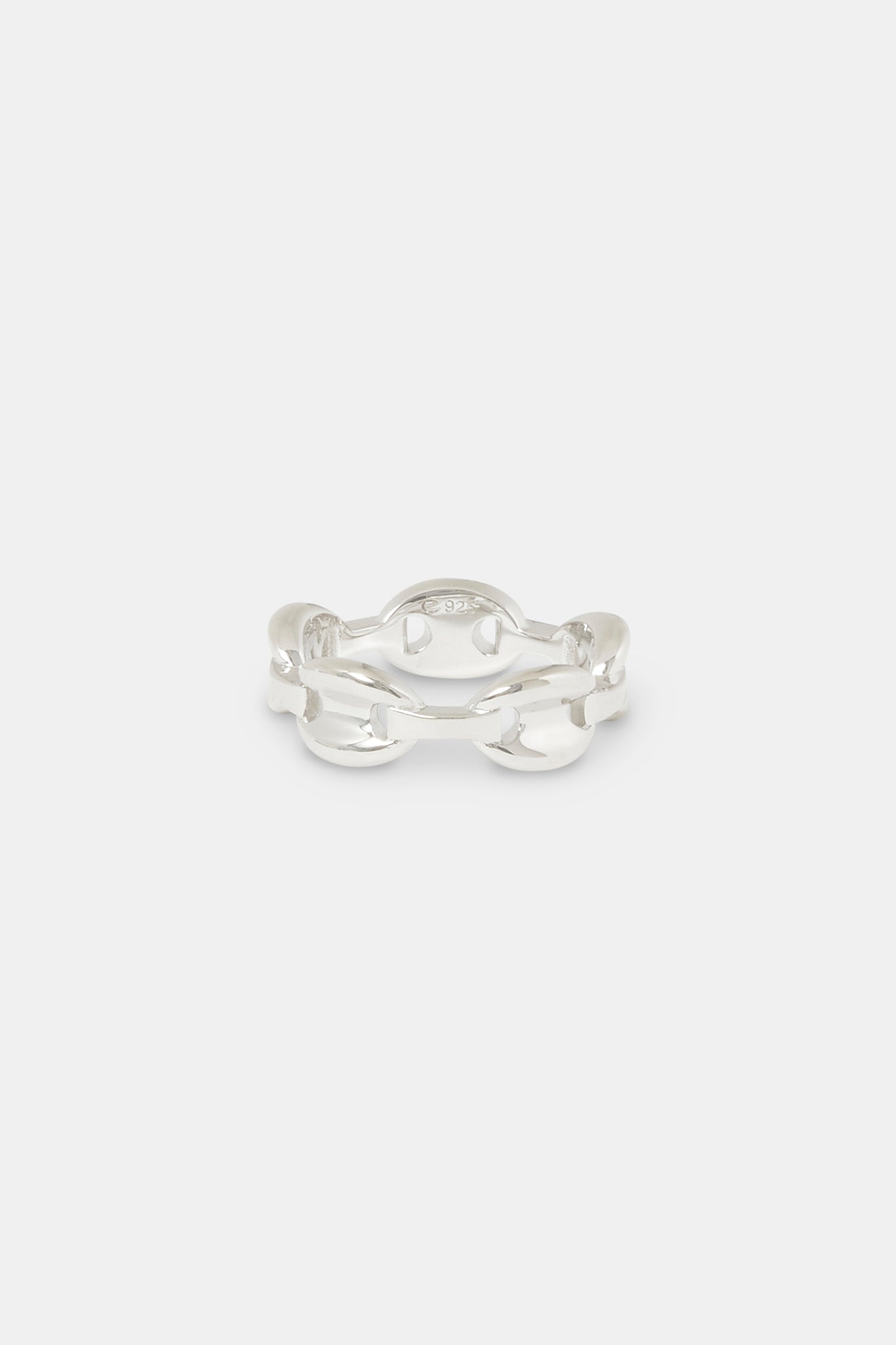 Polierter Kaffeebohnen-Gliederring – 8 mm