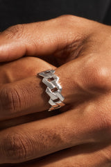Polished Prong Cuban Ring - 10mm - White