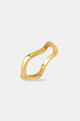 Polierter asymmetrischer Bandring – 2 mm – Gold