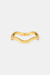 Polierter asymmetrischer Bandring – 2 mm – Gold
