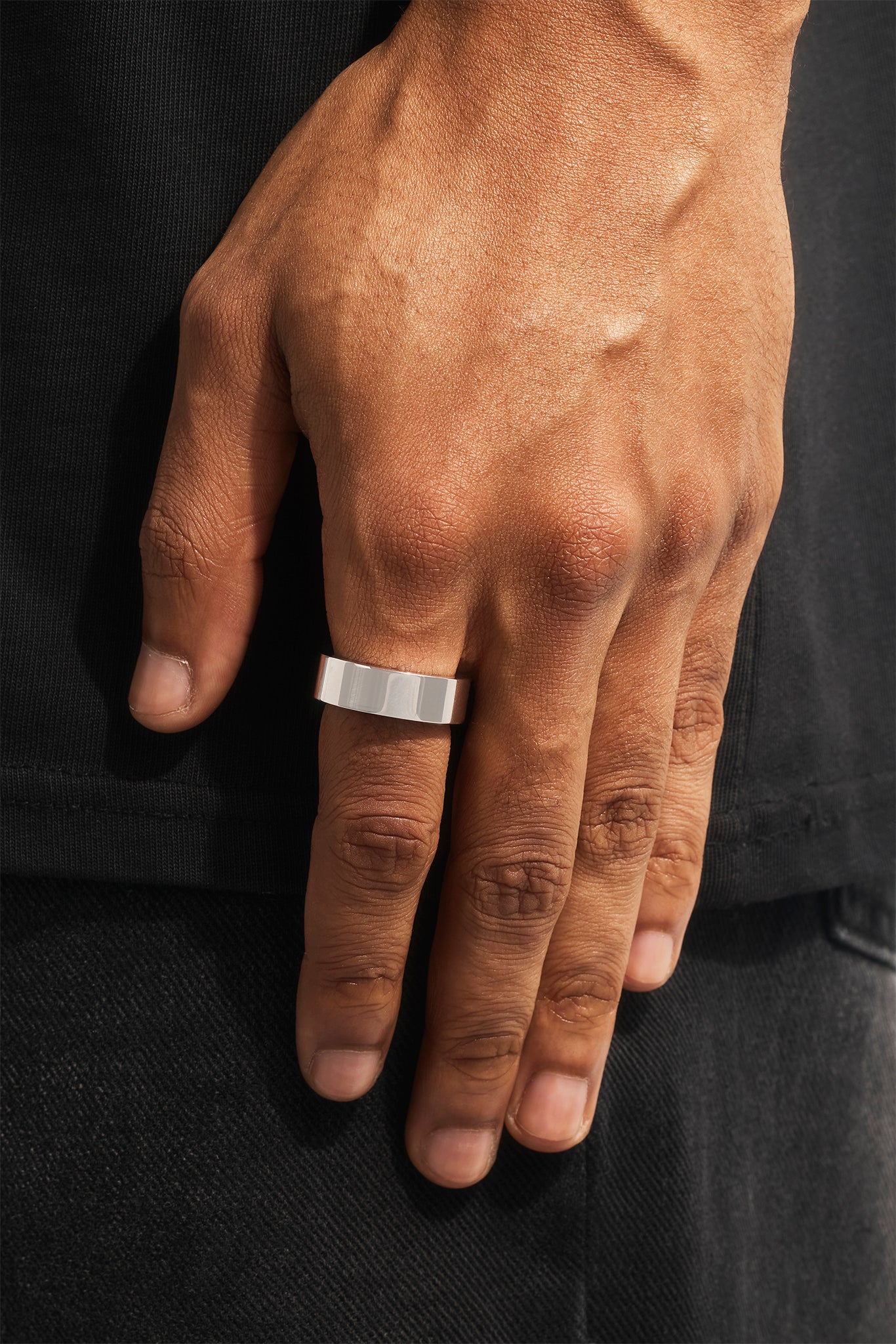 Polished Band Ring - 8mm - White