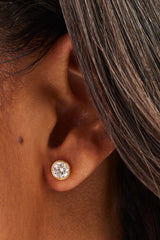 Runde Ohrstecker mit poliertem Rand – 6 mm – Gold