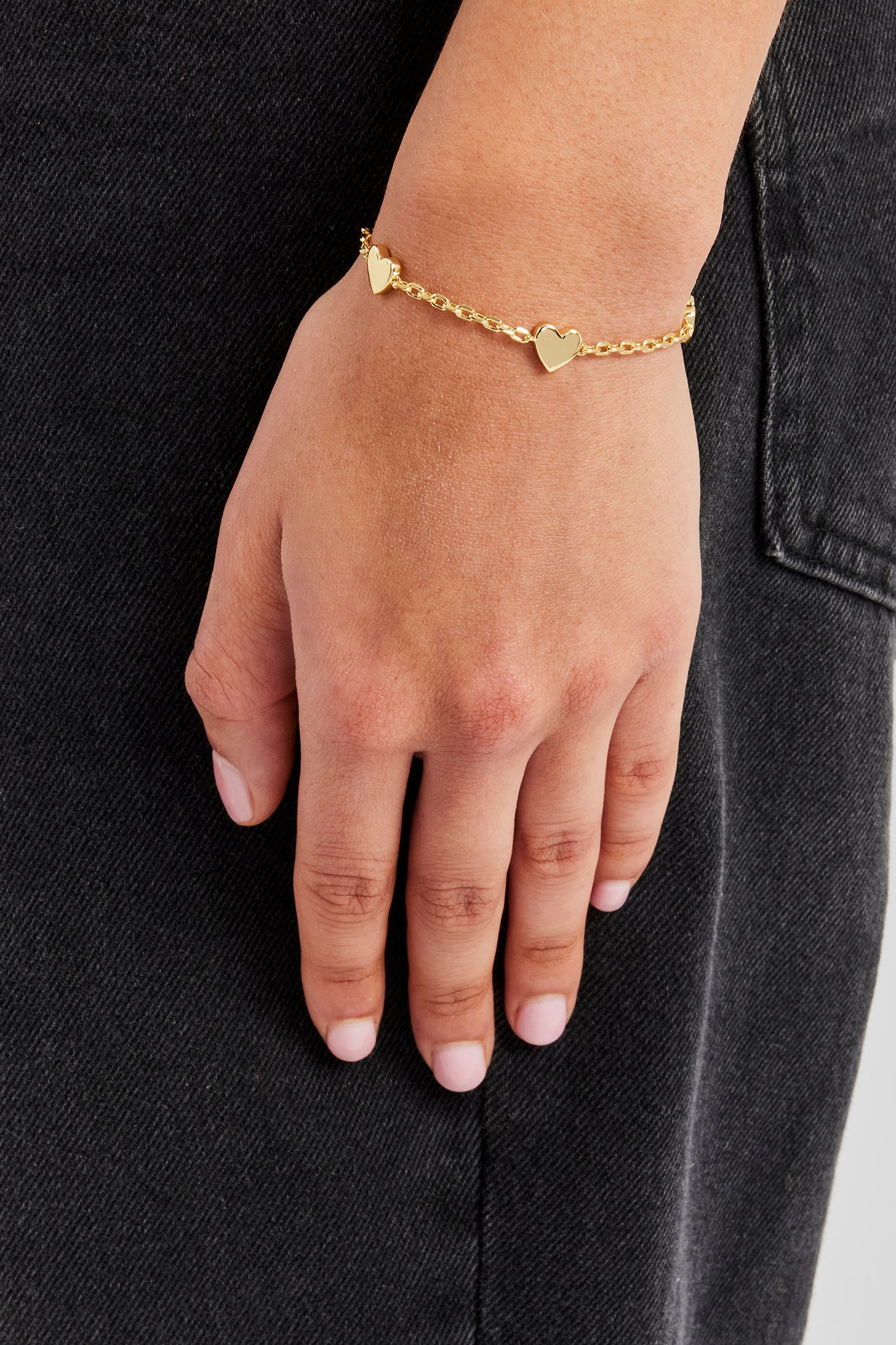 Poliertes Herzarmband – 8 mm