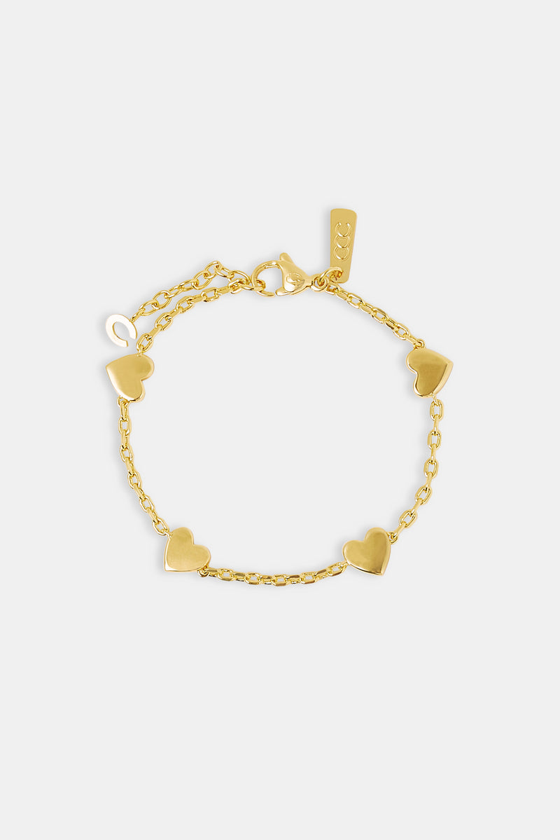 Polished Heart Bracelet - 8mm