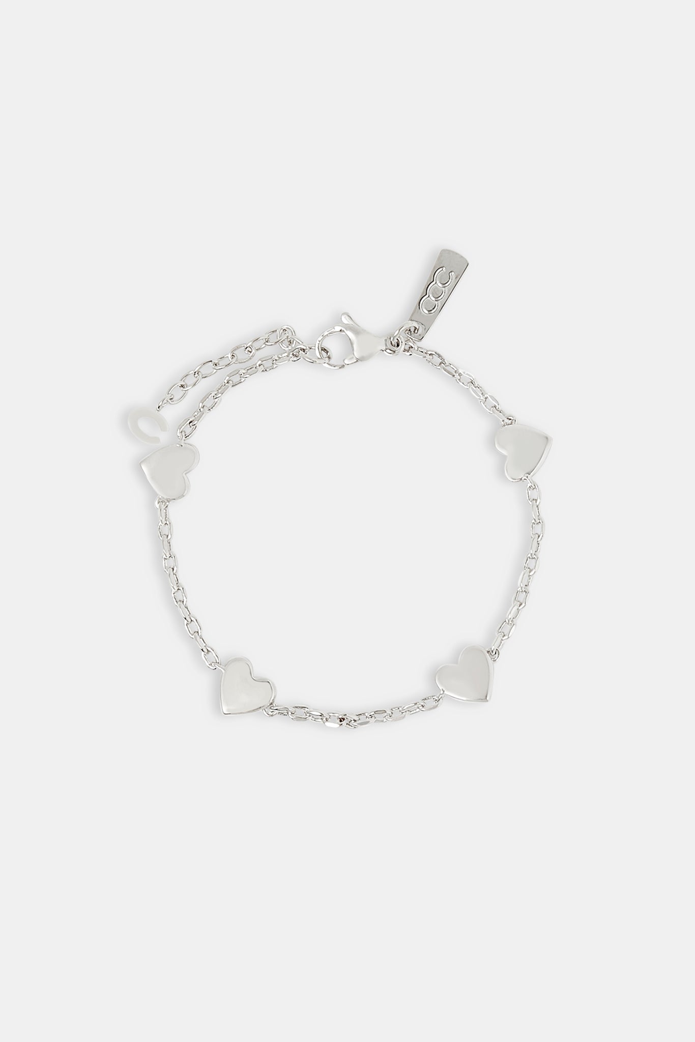 Polished Heart Bracelet - 8mm - White