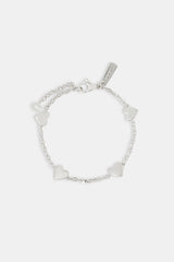 Polished Heart Bracelet - 8mm - White