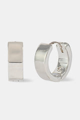 Polished Huggie Hoop Earrings - 10mm - White