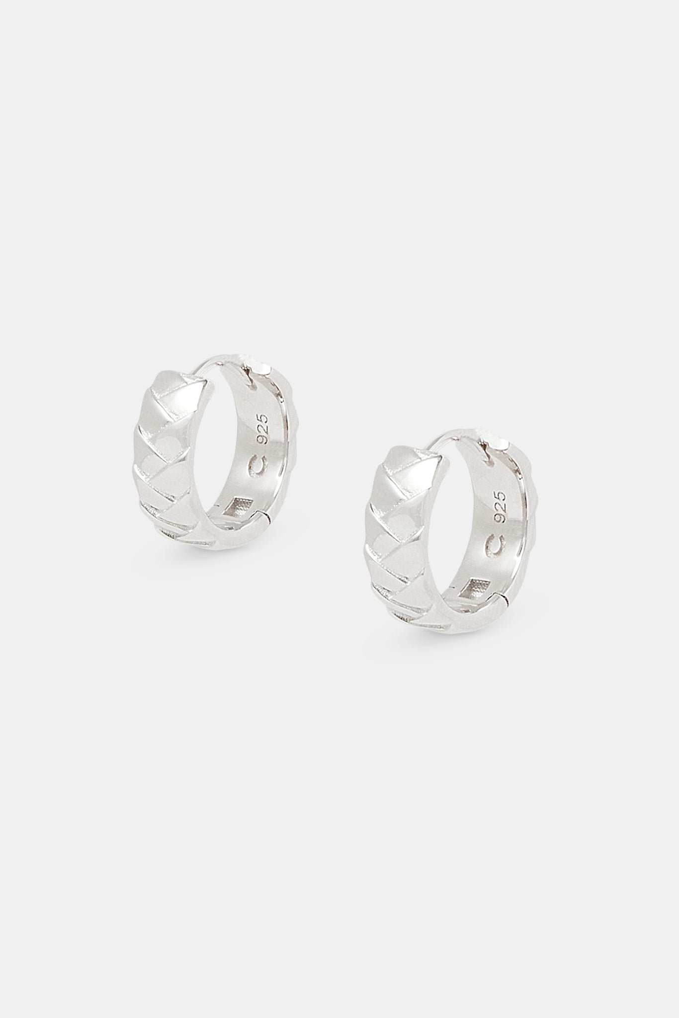 Polished Woven Huggie Earrings - 15mm