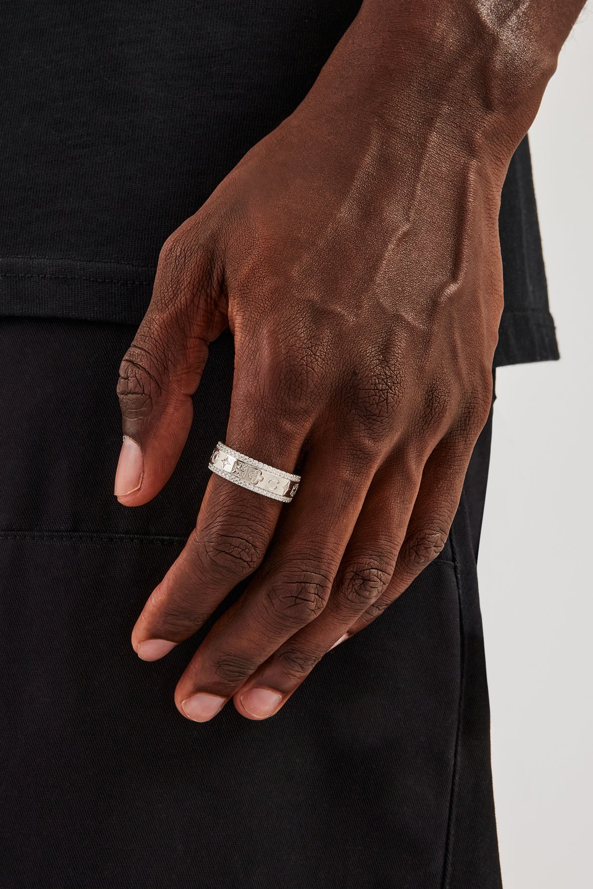 King Ring 8mm Solid Men's Ring – Polished Steel With Two Matte Lines, Hypoallergenic, Scratch Resistant