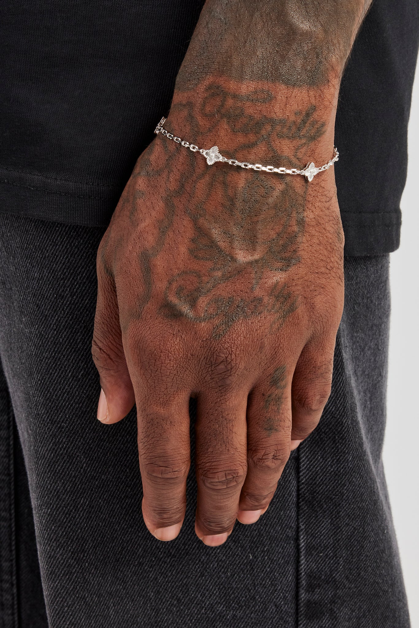 Polished Motif Rolo Bracelet - 8mm