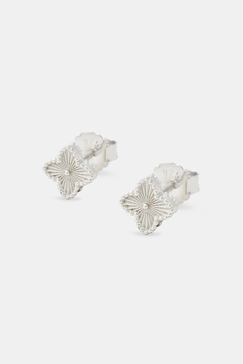Polished Motif Stud Earrings - 8mm