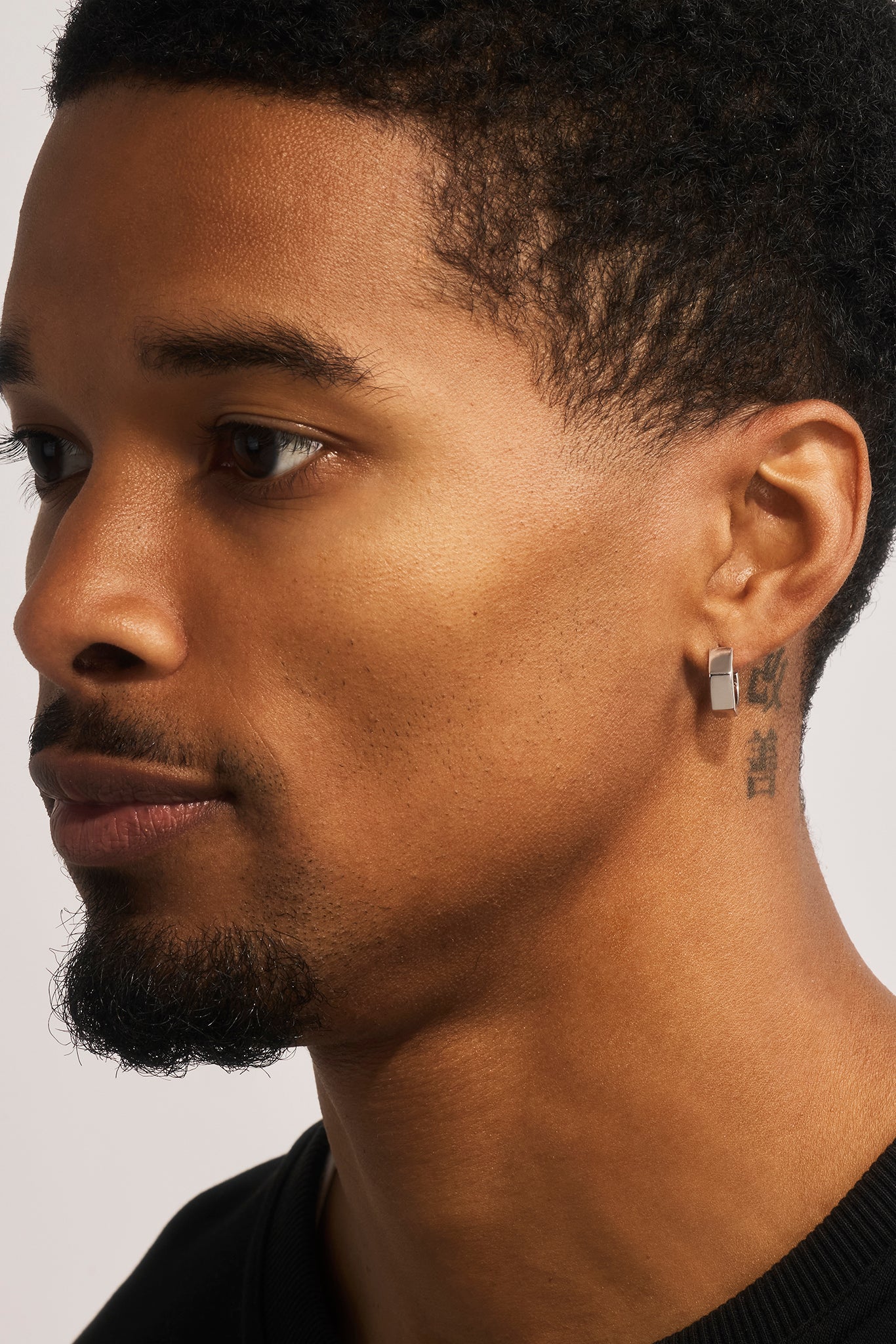 Polished Pentagon Hoop Earrings - 15mm - White