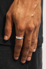 Polished Ribbed Band Ring - 6mm - White