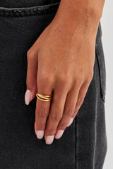 Polierter Dreifach-Bandring – 8 mm