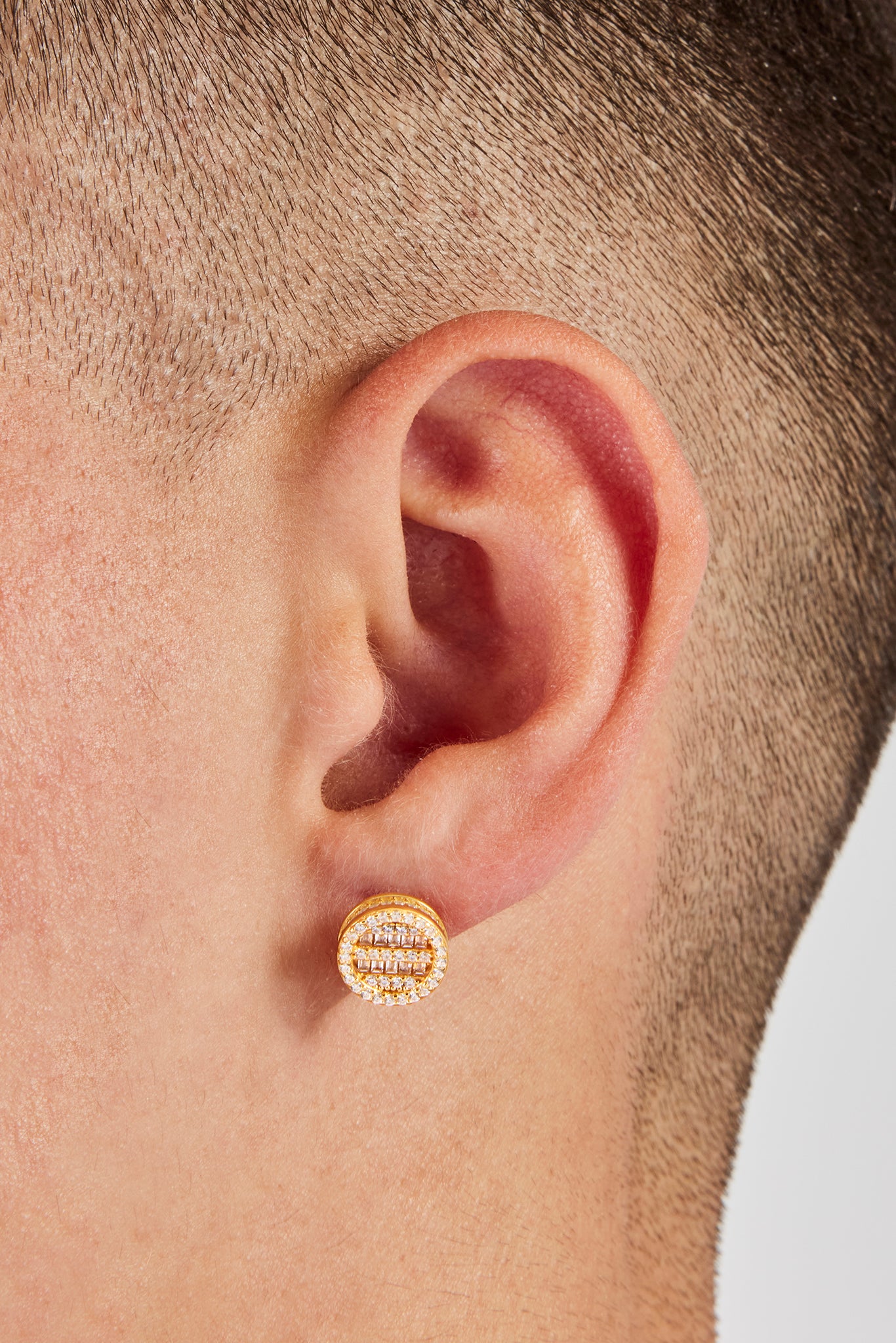 Runde Baguette-Mittelnieten – 10 mm – Gold