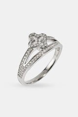 Double Band CZ Motif Ring - 5mm - White