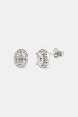 Moissanite Oval Cluster Stud Earrings - 6mm