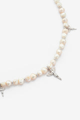 Pearl And Polished Motif Necklace