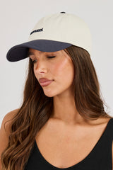 Ladies Contrast Micro Logo Cap - Navy