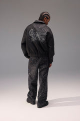 Baggy Fit Rhinestone Jean - Black