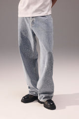 Baggy Fit Rhinestone Jean - Antique Wash