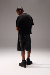 Rhinestone Jort - Washed Black