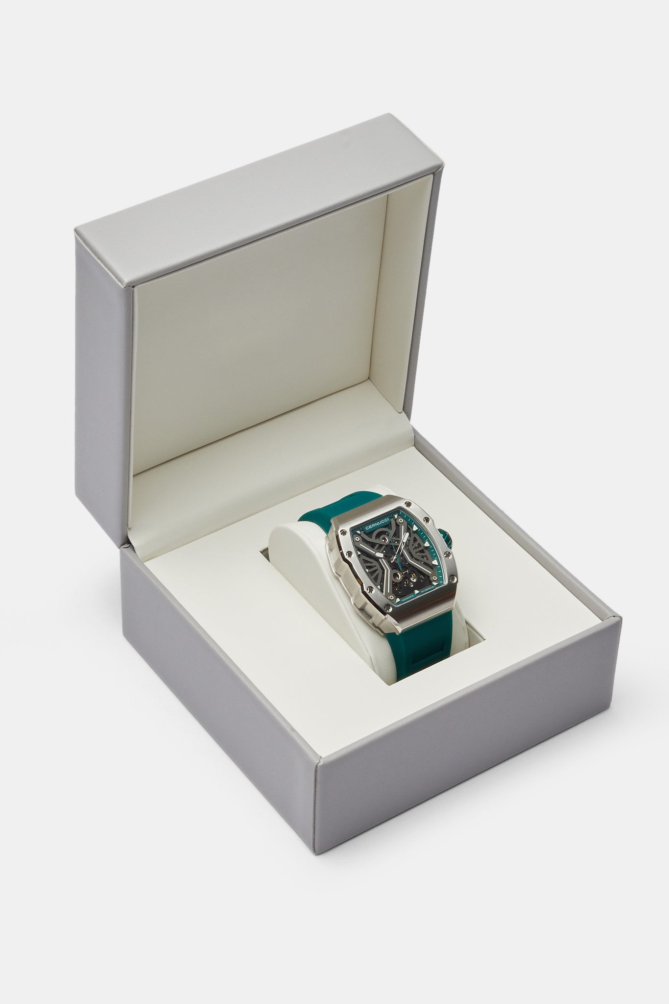 Skelettuhr mit Kautschukarmband - Grün