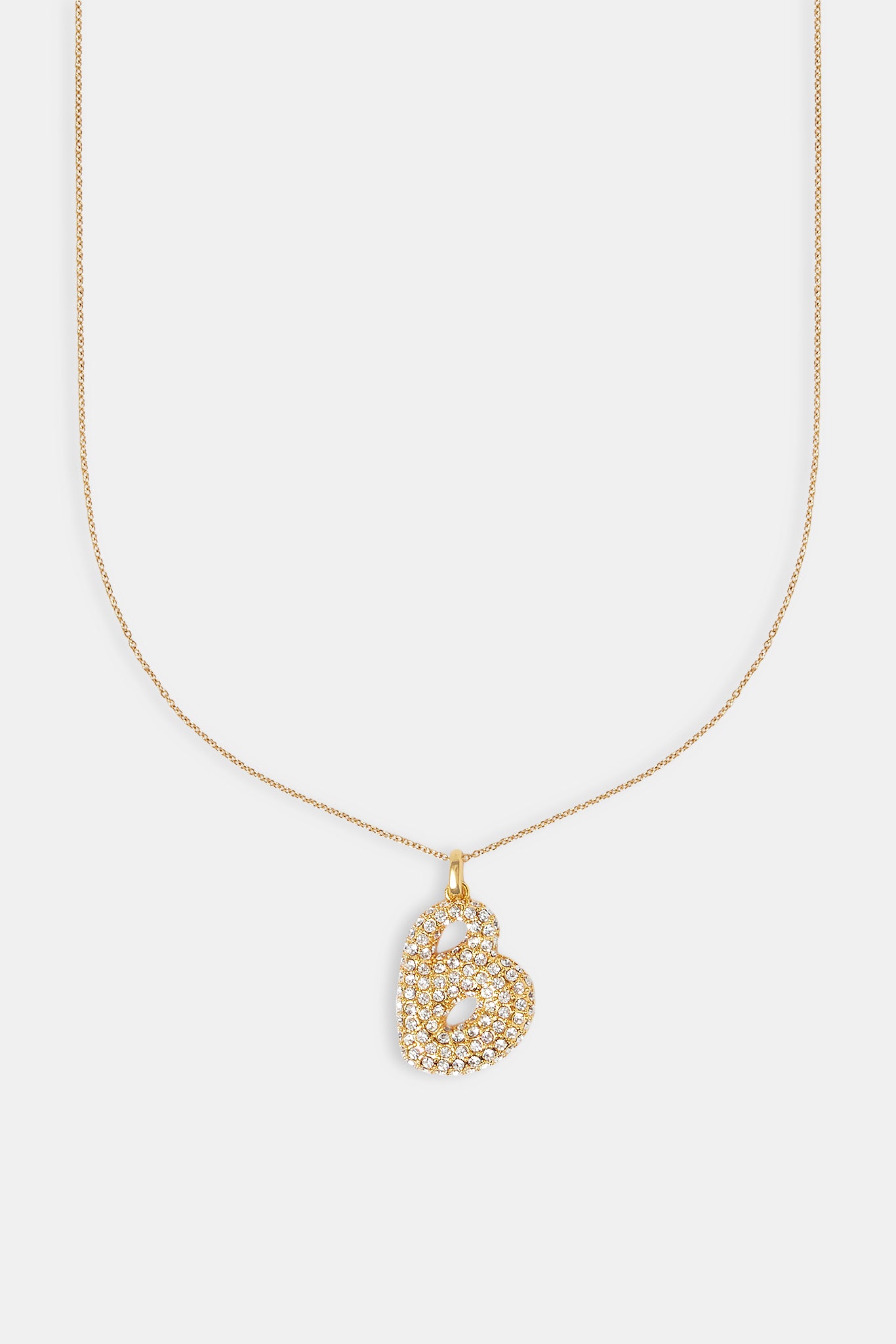 Iced Bubble Initial Necklace - Gold - 22mm