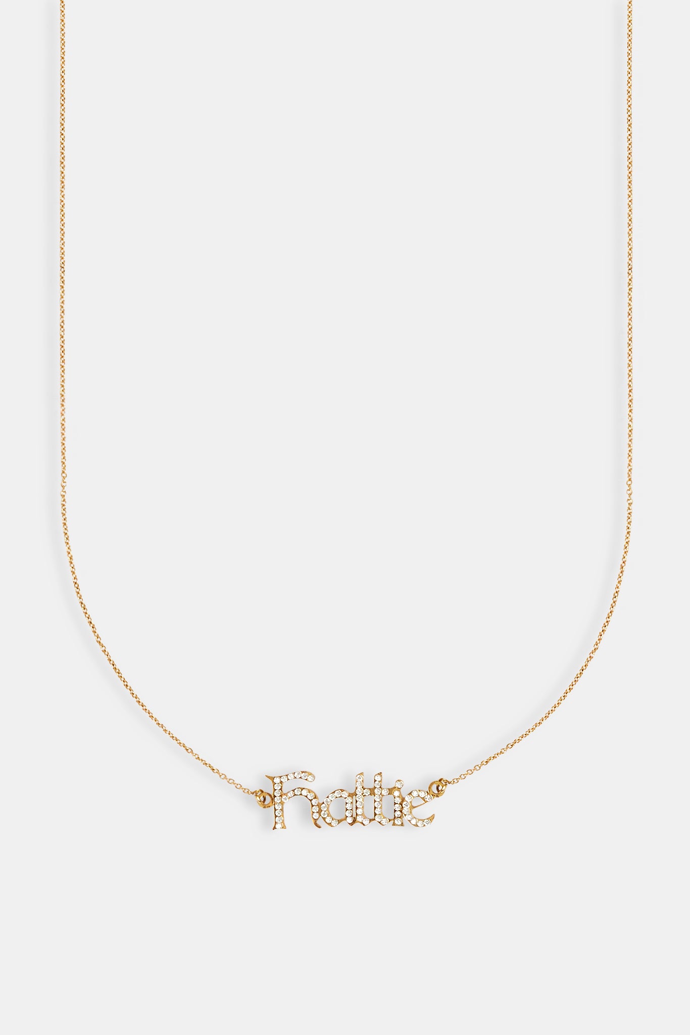 Iced Gothic Font Name Necklace - Gold - 10mm