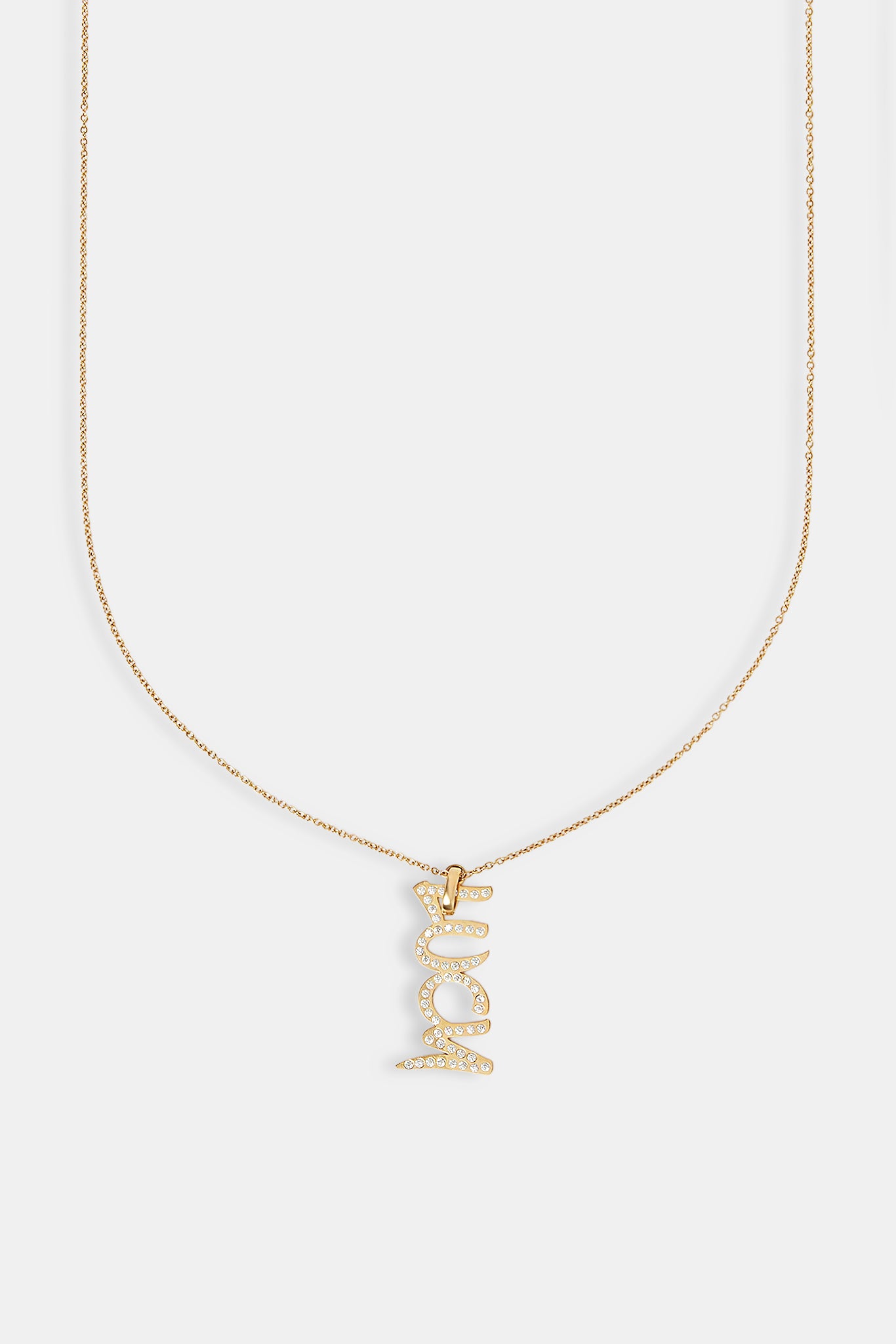 Iced Drop Name Necklace - Gold - 10mm