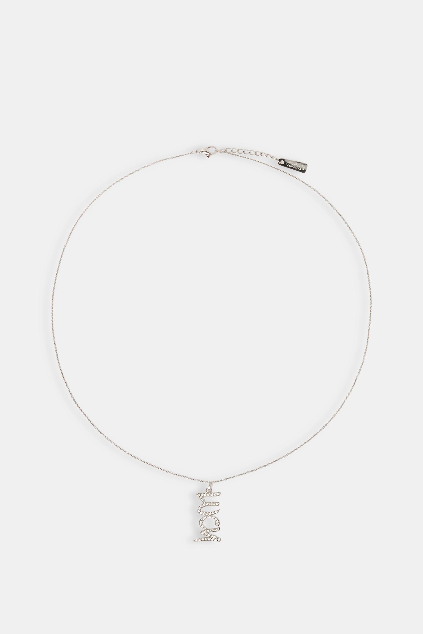 Iced Drop Name Necklace - White - 10mm