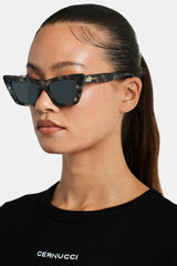 Square Cat Eye Acetate Frame Sunglasses - Multi