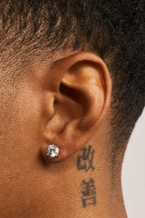 Ohrstecker mit Rundschliff, 6 mm, Silber