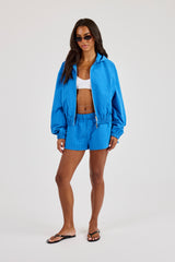 Crinkle Check Short - Blue