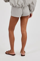 Check Button Short - Off White