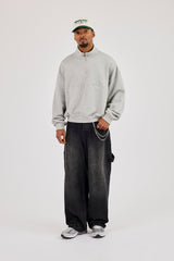 Logo Embossed Sweater - Grey Marl