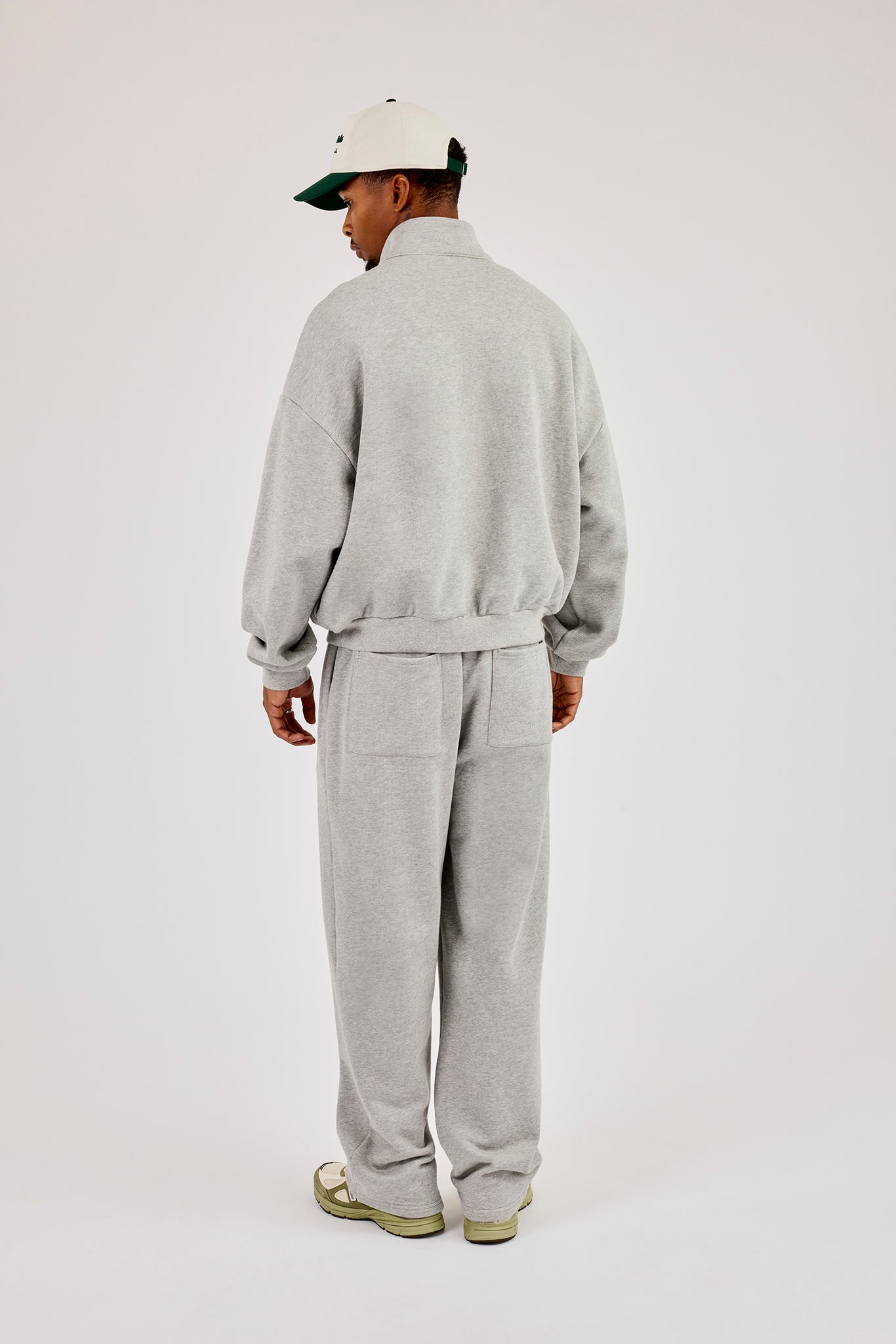 Logo Embossed Sweater & Relaxed Jogger - Grey Marl