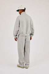Logo Embossed Sweater & Relaxed Jogger - Grey Marl