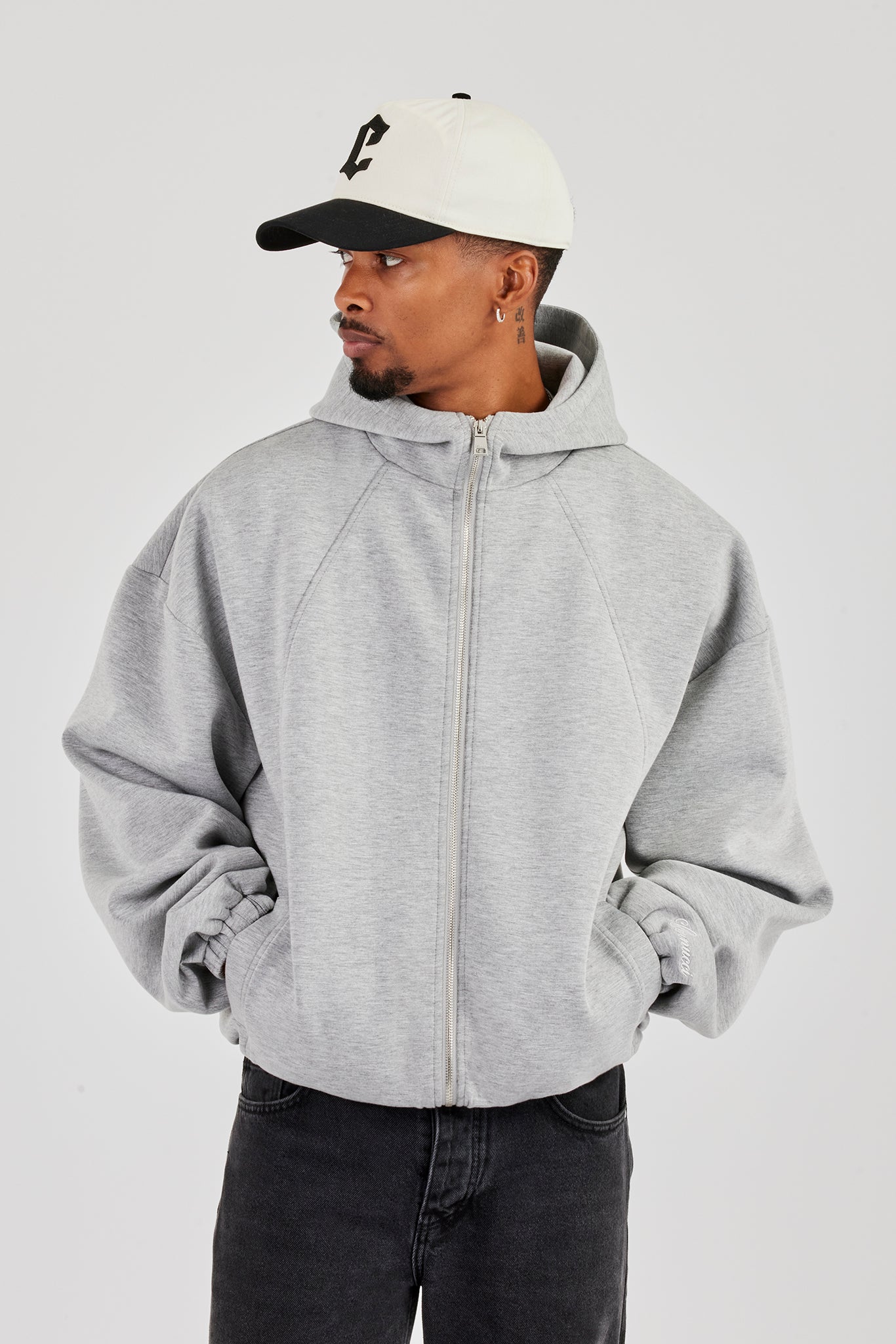 Scuba-Jacke mit Reißverschluss und Kapuze