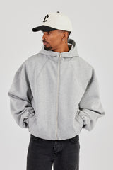 Zip Hooded Panelled Scuba Jacket