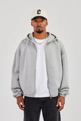 Zip Hooded Panelled Scuba Jacket