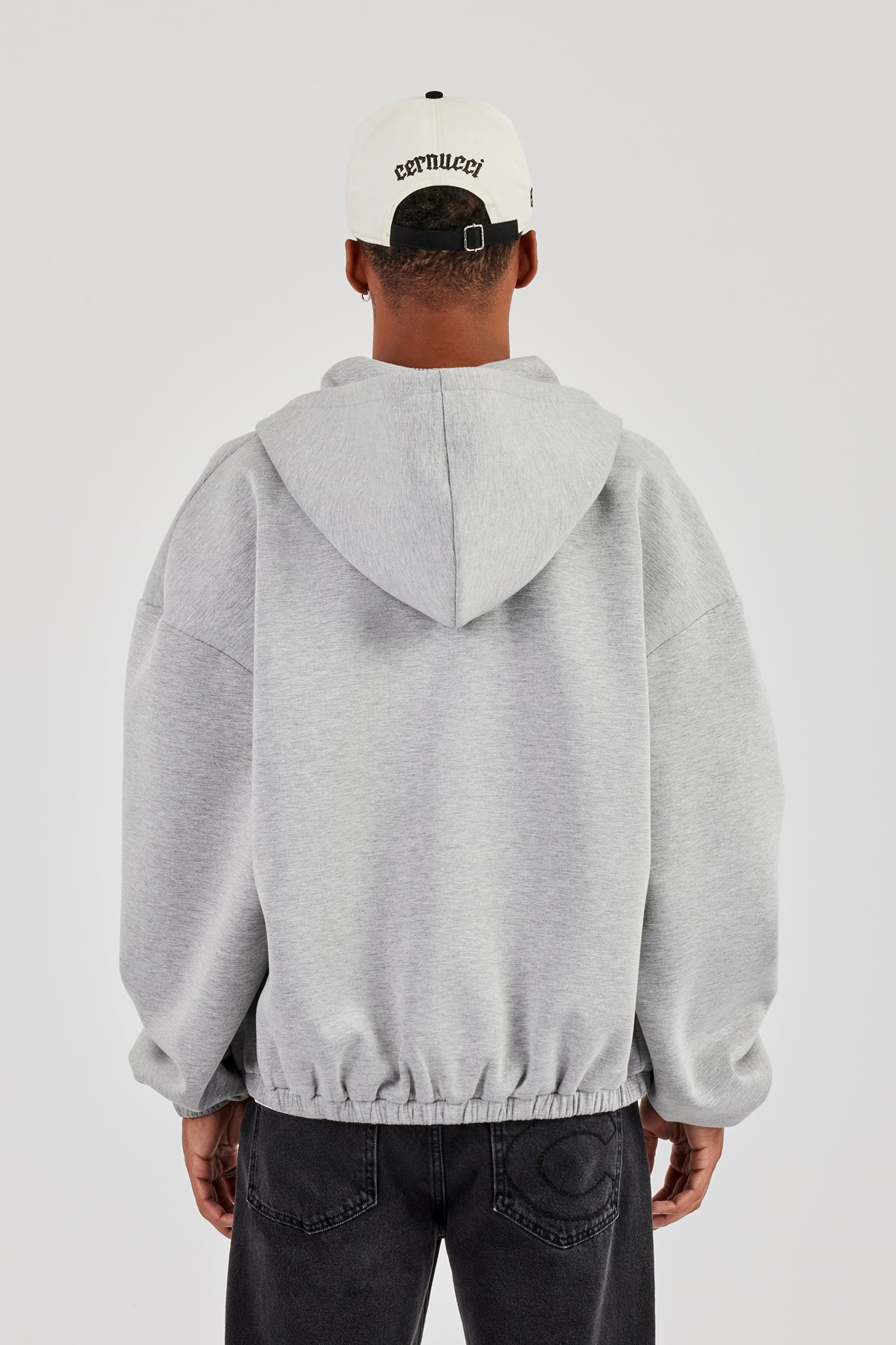 Zip Hooded Panelled Scuba Jacket