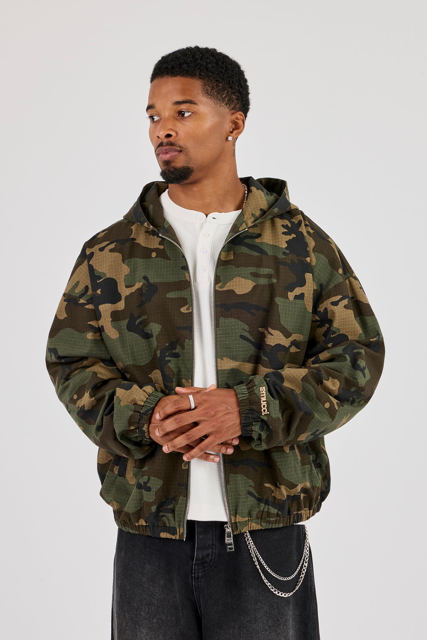 Camo Ripstop Zip Hooded Jacket - Camo