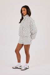 Polka Dot Jacket & Mini Short - White