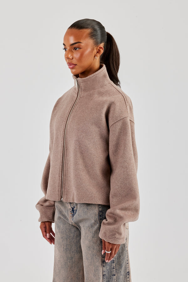 Brushed Wool Jacket - Taupe