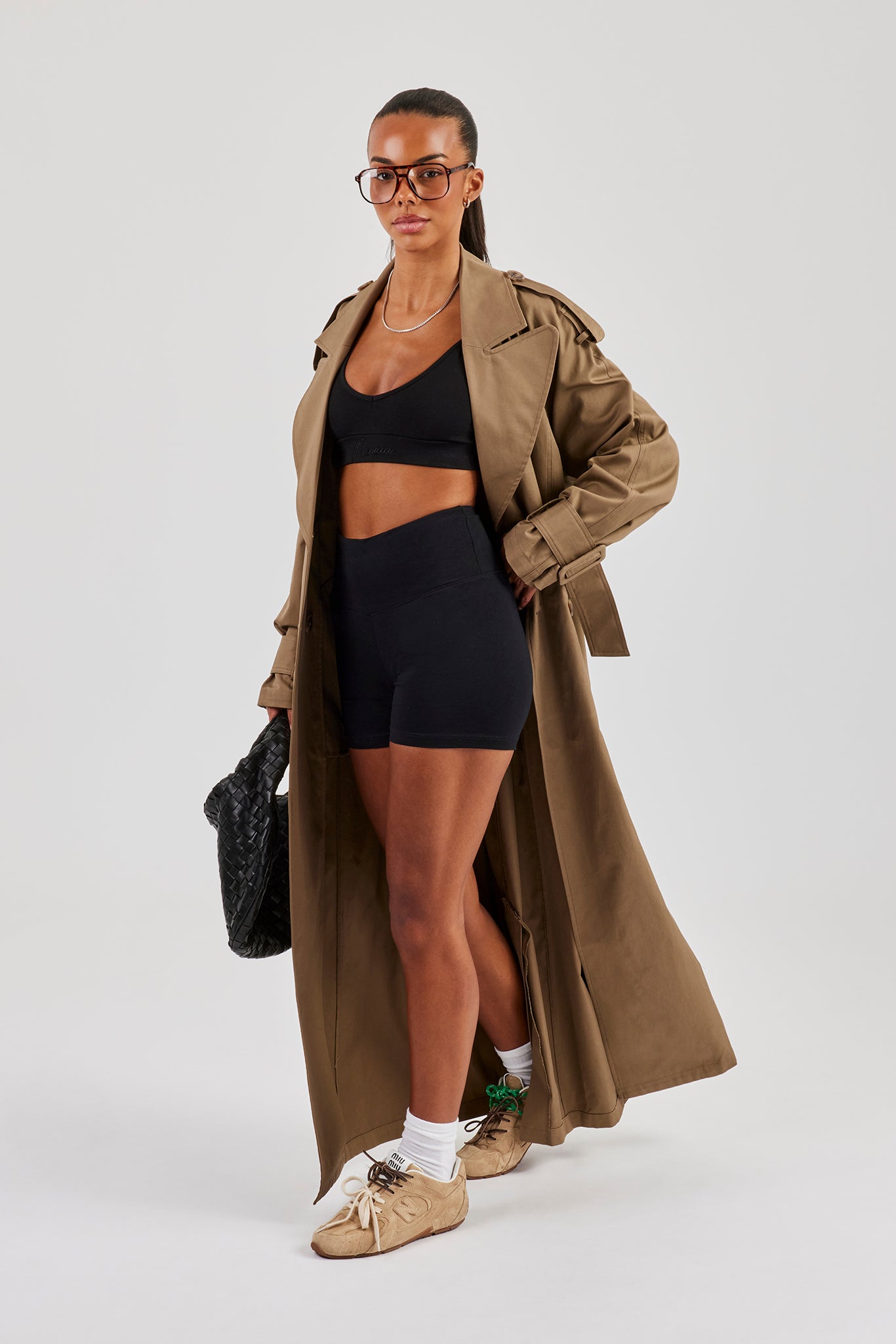 Oversized Maxi Trench Coat - Beige