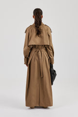 Oversized Maxi Trench Coat - Beige